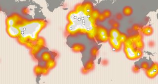 A beautiful hit counter heatmap widget of website visitors' locations